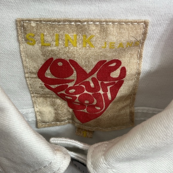 NWT Slink Jeans Denim Trucker Jacket Size 1 White Denim Jacket - Picture 2 of 7